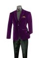 Vinci Slim Fit Velvet Two-Button Sport Coat in Purple (BS-02P)