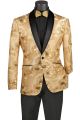 Vinci Slim Fit Embroidered Single Breasted Sport Coat in Champagne (BSF-13C)