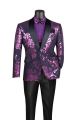 Vinci Slim Fit Floral Single Breasted Sport Coat in Lavender (BSF-19L)