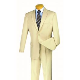 Vinci Executive Two-Piece Gabardine Suit in Beige (2AA-T)